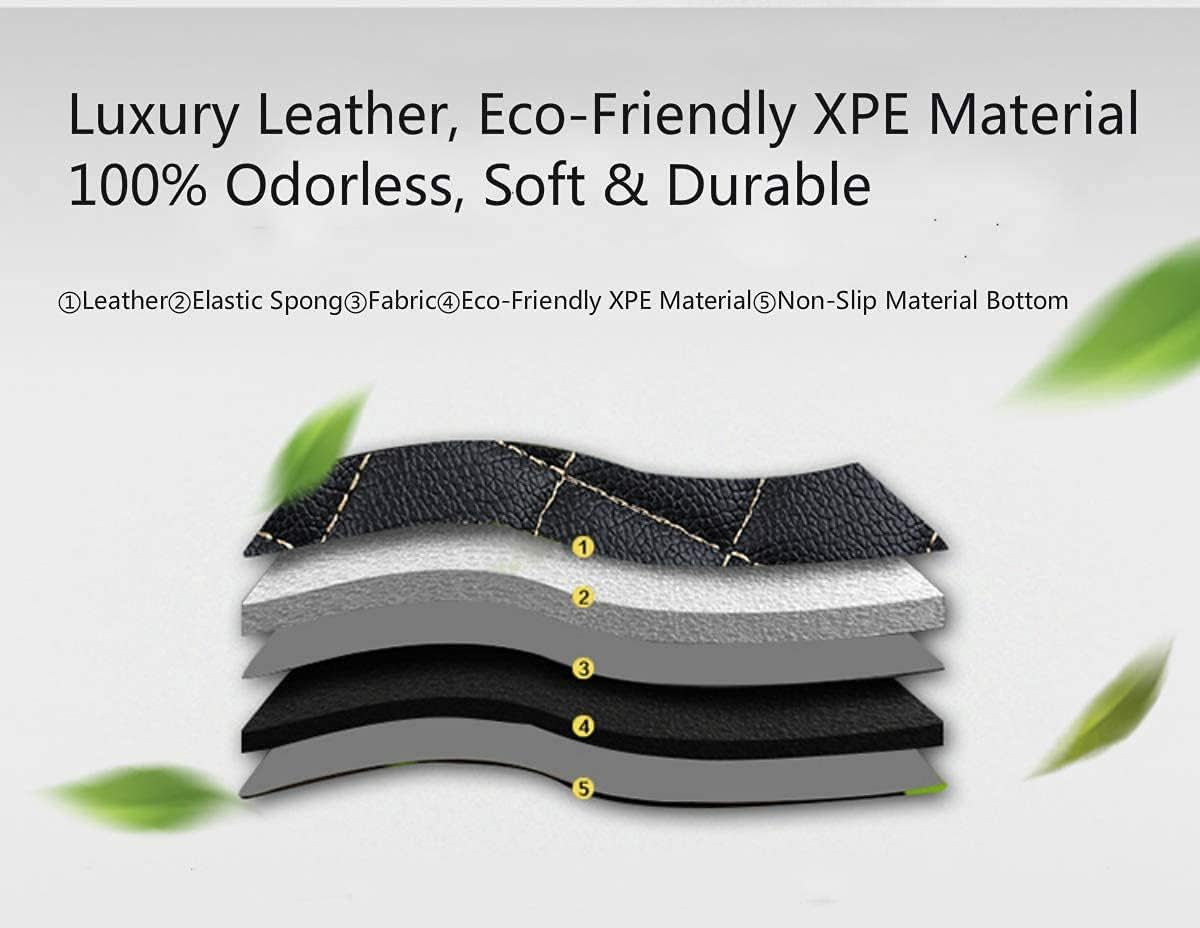 Custom Making Car Floor Mats for 95% Sedan SUV Sports Car Full Coverage Cute Men Women Pads Protection Non-Slip Leather Floor Liners (Black) - Image 6