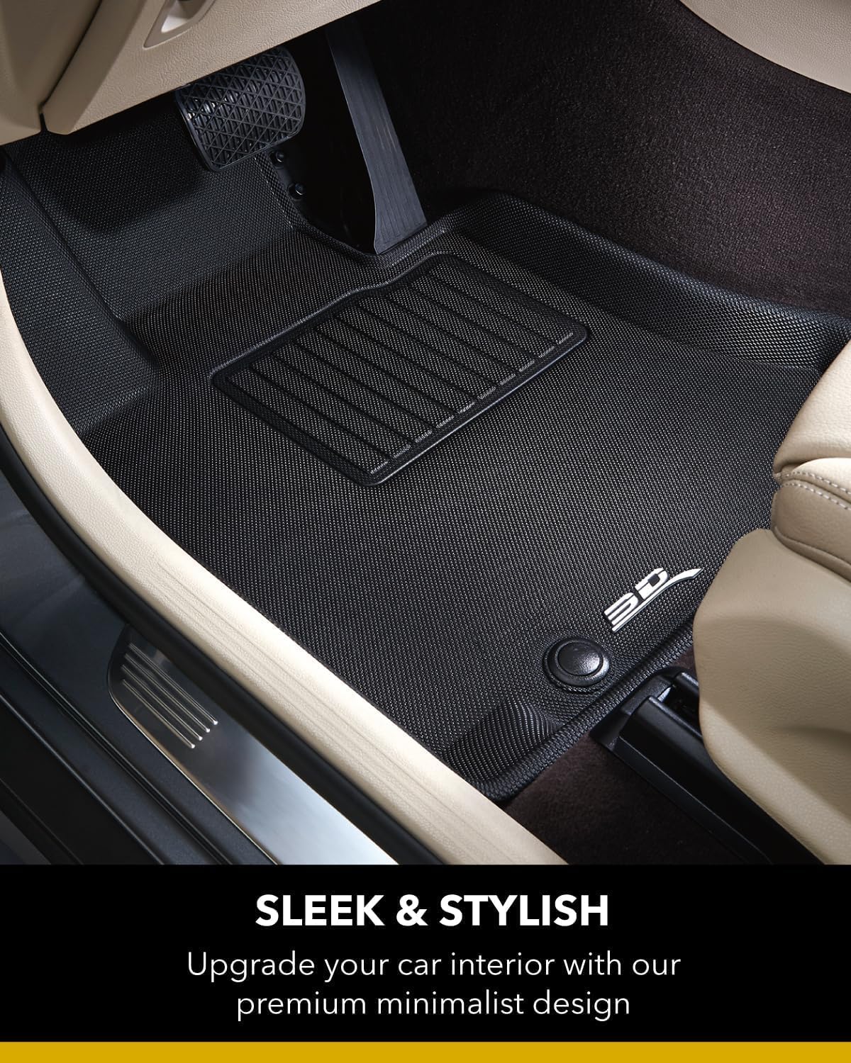 3D MAXpider Custom Fit Kagu Floor Mat (Black) Compatible with Tesla Model Y Juniper 2026 - Full Set - Image 4
