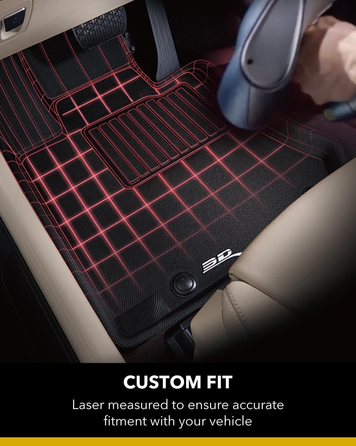 3D MAXpider Custom Fit Kagu Floor Mat (Black) Compatible with Tesla Model Y Juniper 2026 - Full Set - Image 5